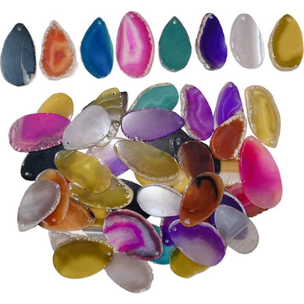 Jewelry Making Table - Polerowane plastry agatu wiercone geody kamienie