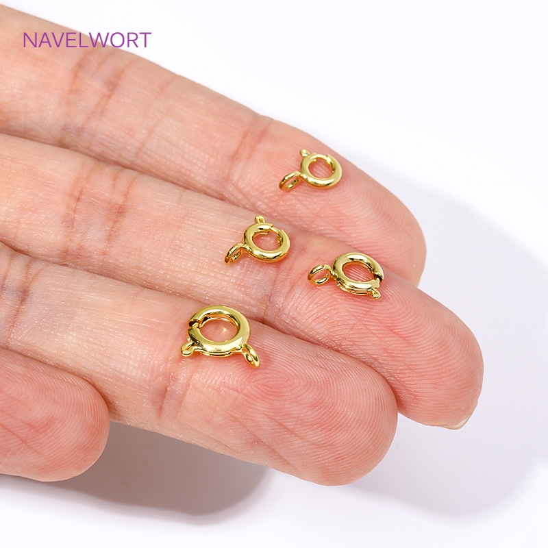 Jewelry Making Brass - Zapięcia sprężynowe z mosiądzu platerowane złotem