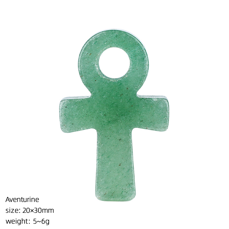 Jewelry Making Michaels - Zielony Awenturyn Ankh Krzyż Wisiorek Symbol