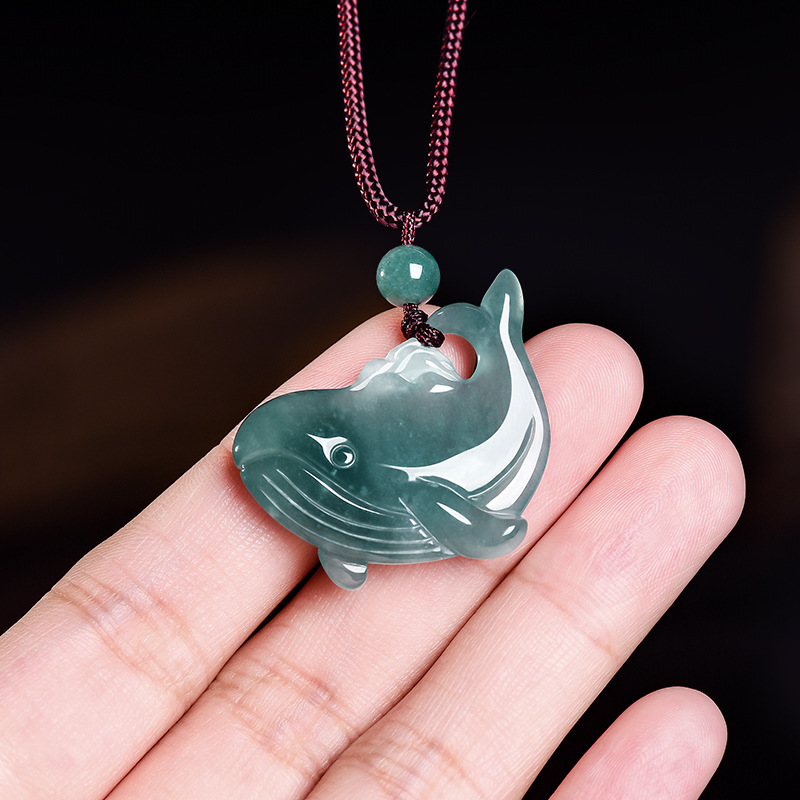 Jewelry Making Jewelry - Naturalny Birmanski Jadeitowy Wisiorek w Kształcie