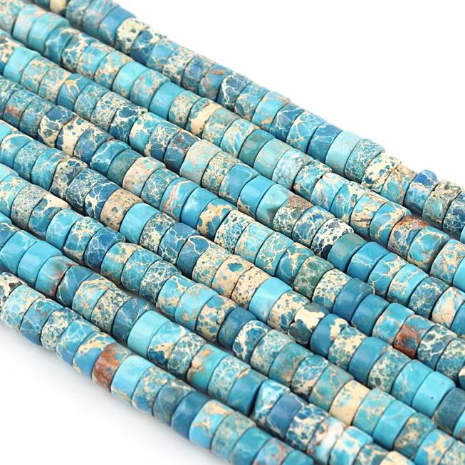 Jewelry Making Gemstones - Naturalne koraliki z turkusu Emperor Stone,