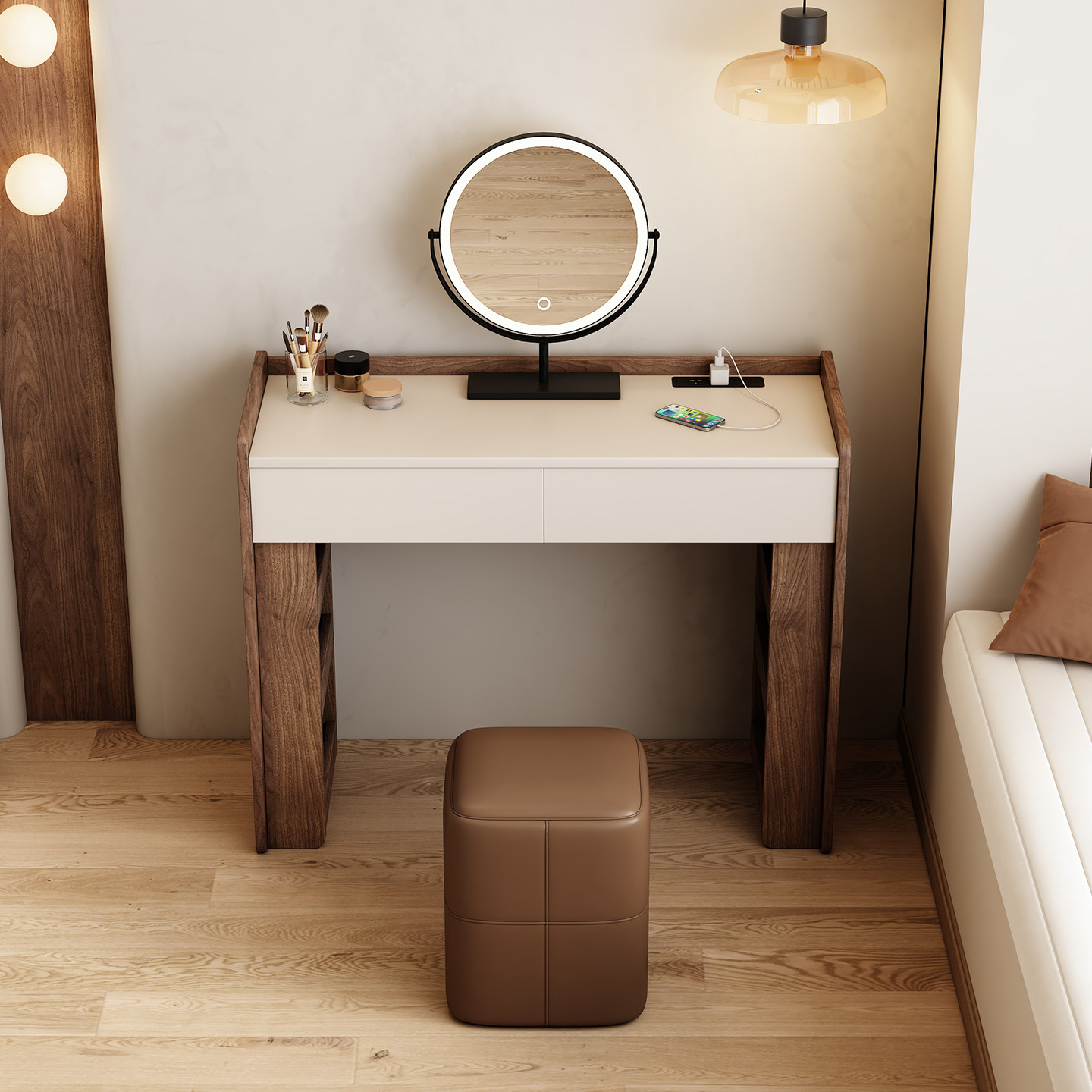 Toaletka z drewna orzechowego, – Jewelry Making Table recenzja i cena