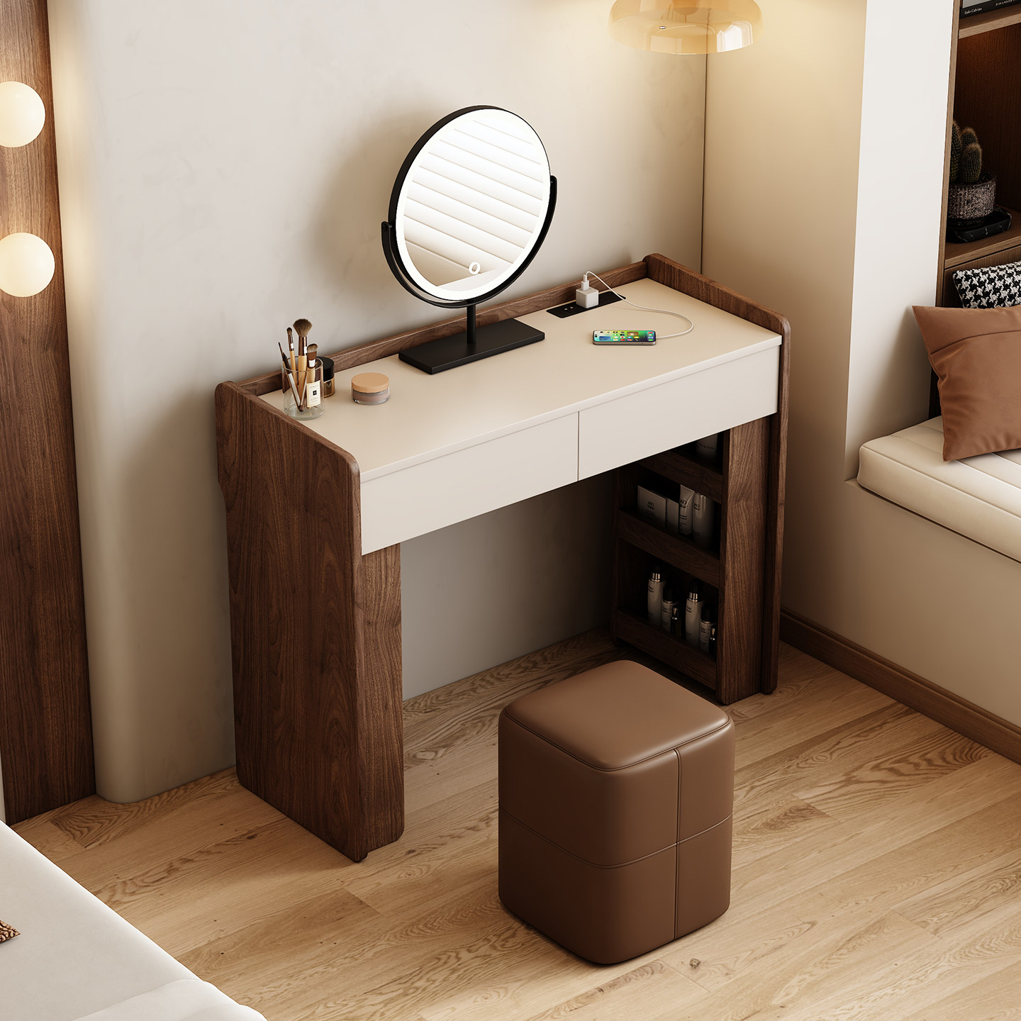 Toaletka z drewna orzechowego, – Jewelry Making Table recenzja i cena