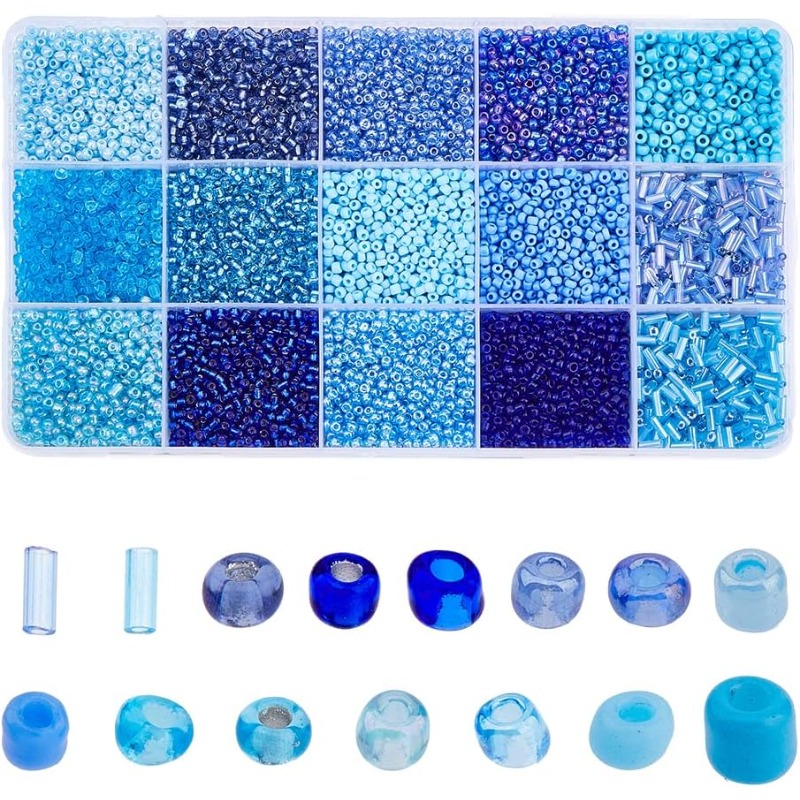 15000 sztuk 15 stylów Niebiesk – Seed Bead Tube recenzja i cena