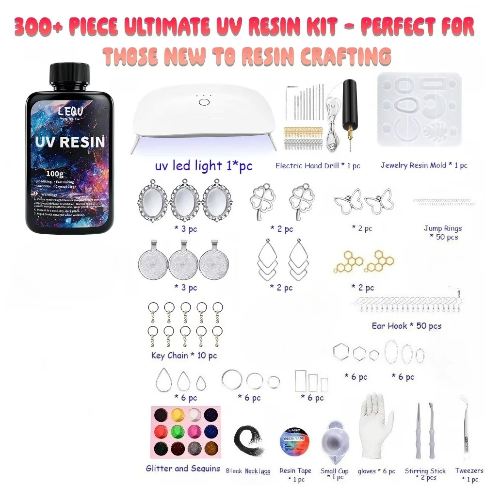 Zestaw 300 szt. żywicy UV, 100 – Jewelry Making Uv Resin Kit recenzja i cena