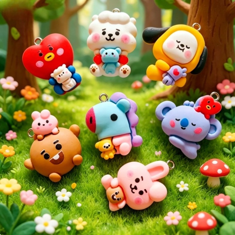 7 szt. BT21 Żywiczne Charmsy z – Jewelry Making Brass recenzja i cena
