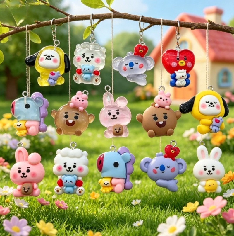 7 szt. BT21 Żywiczne Charmsy z – Jewelry Making Brass recenzja i cena